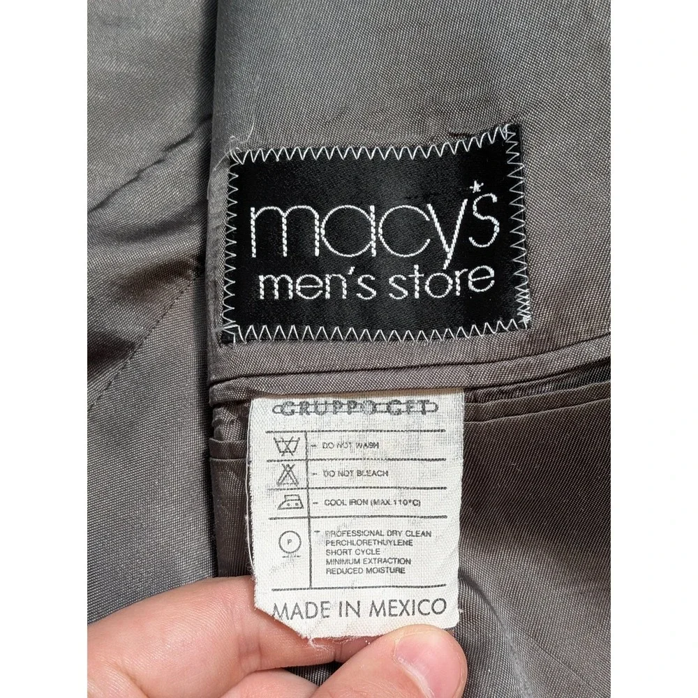 Profilo Men's 2 Piece Suit 44R Gray Wool Blazer Jacket Pants Formal